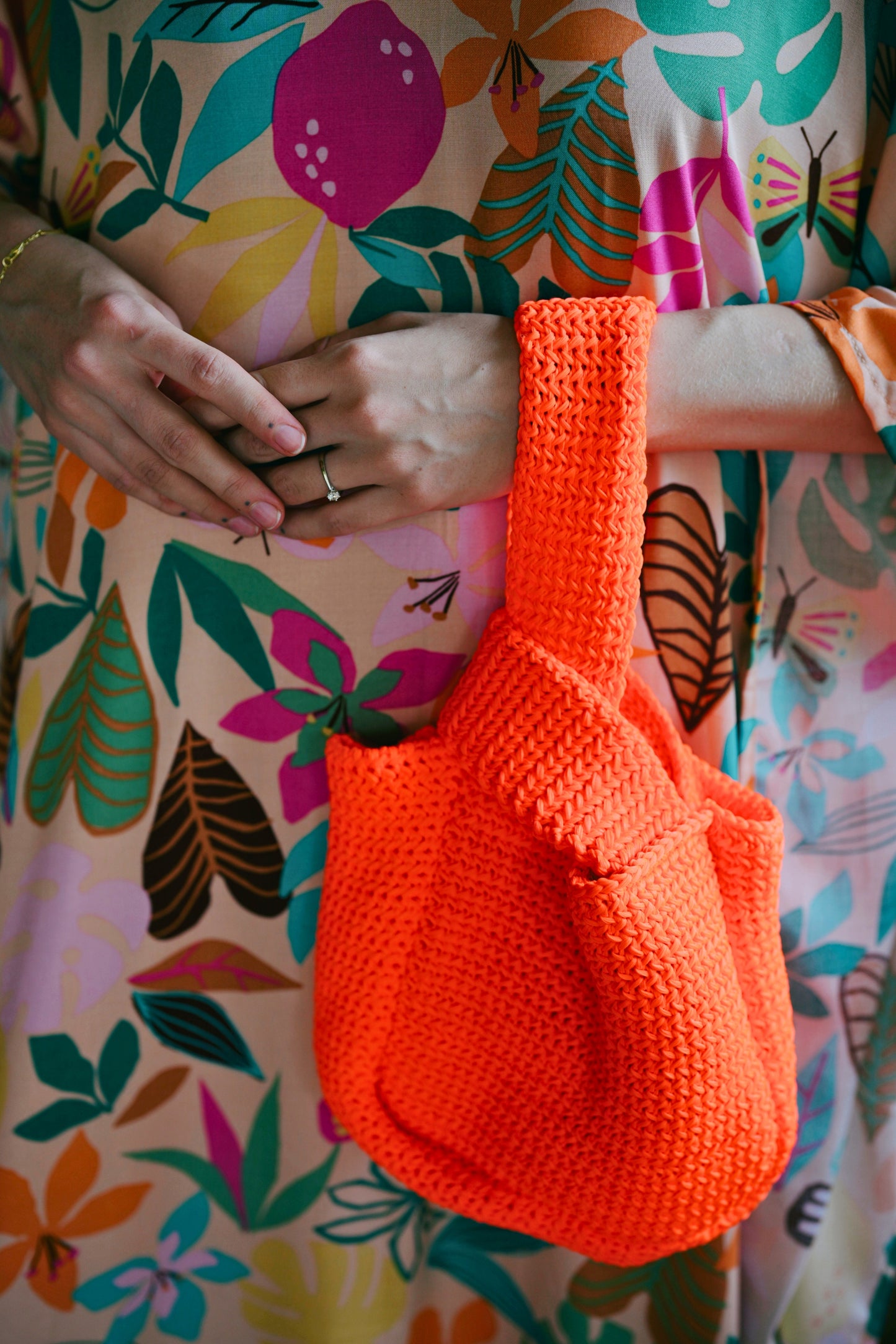 Mackenzie Knit Clutch in Orange