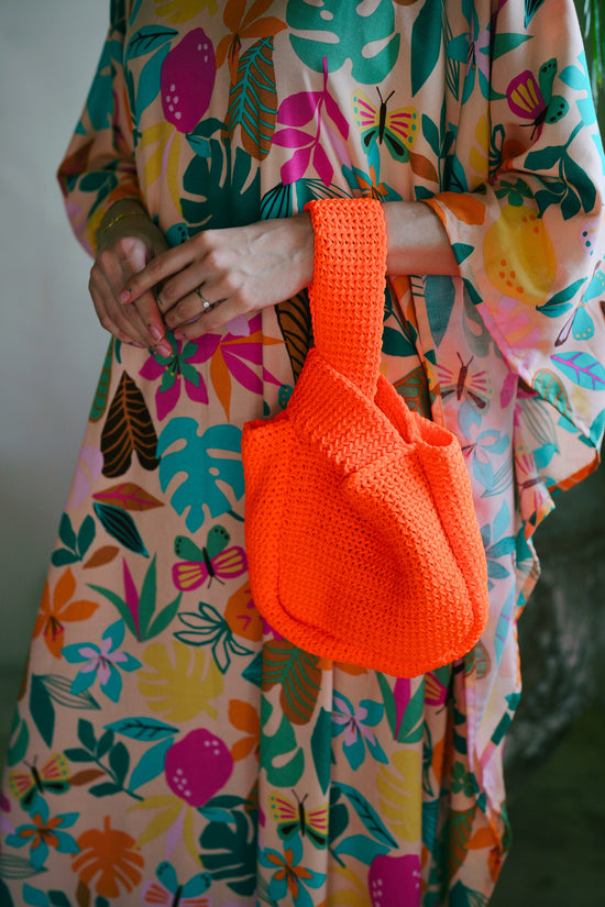 Mackenzie Knit Clutch in Orange