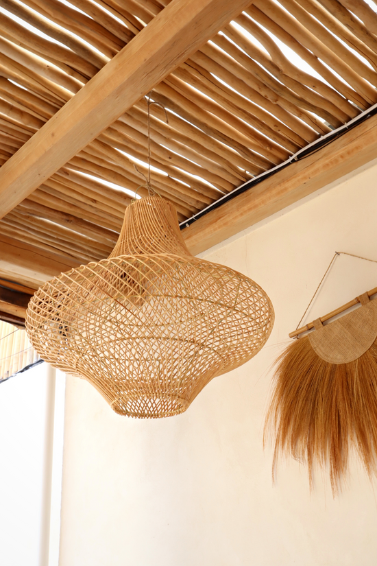Freya X-Large Bell shape Rattan Pendant Light fitting ( Local Delivery Only)