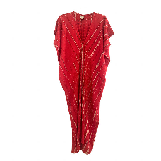 Load image into Gallery viewer, PRE-ORDER Madella Hand Dyed Kaftan Dress in Tomato

