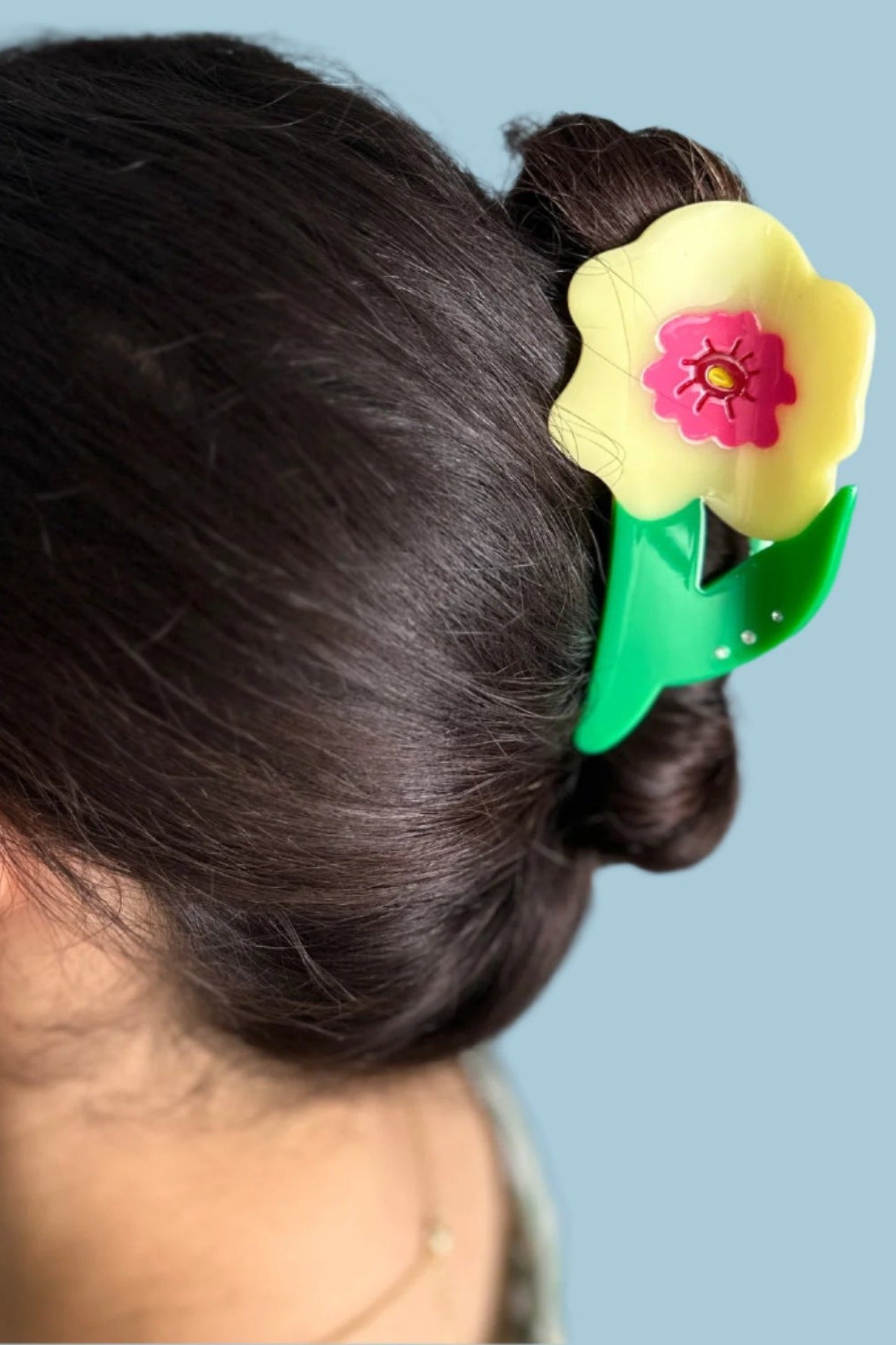 Neon Yellow Flower Hair Claw