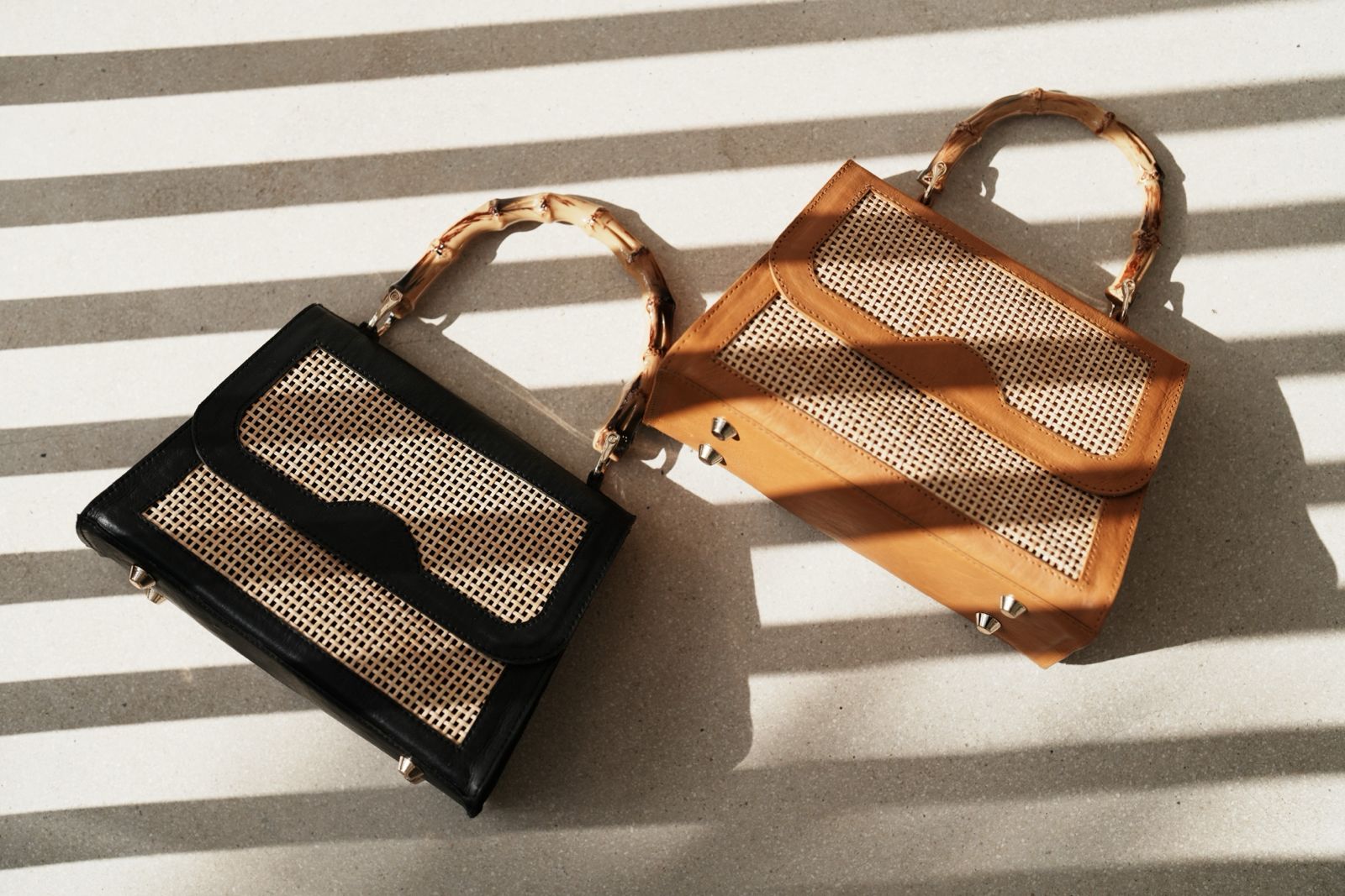 Rattan Clutch with Bamboo Handle