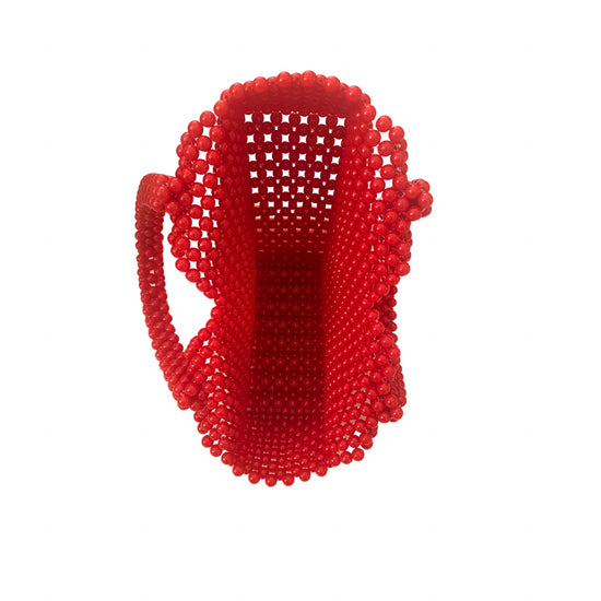 Load image into Gallery viewer, Heart Shape Beaded Tote in Red
