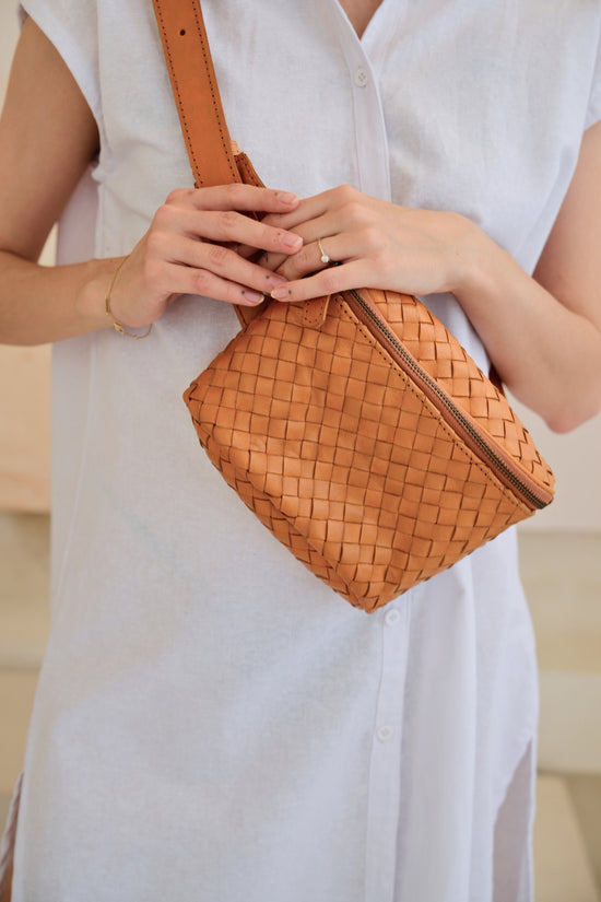Francesca Handwoven Leather Belt Bag