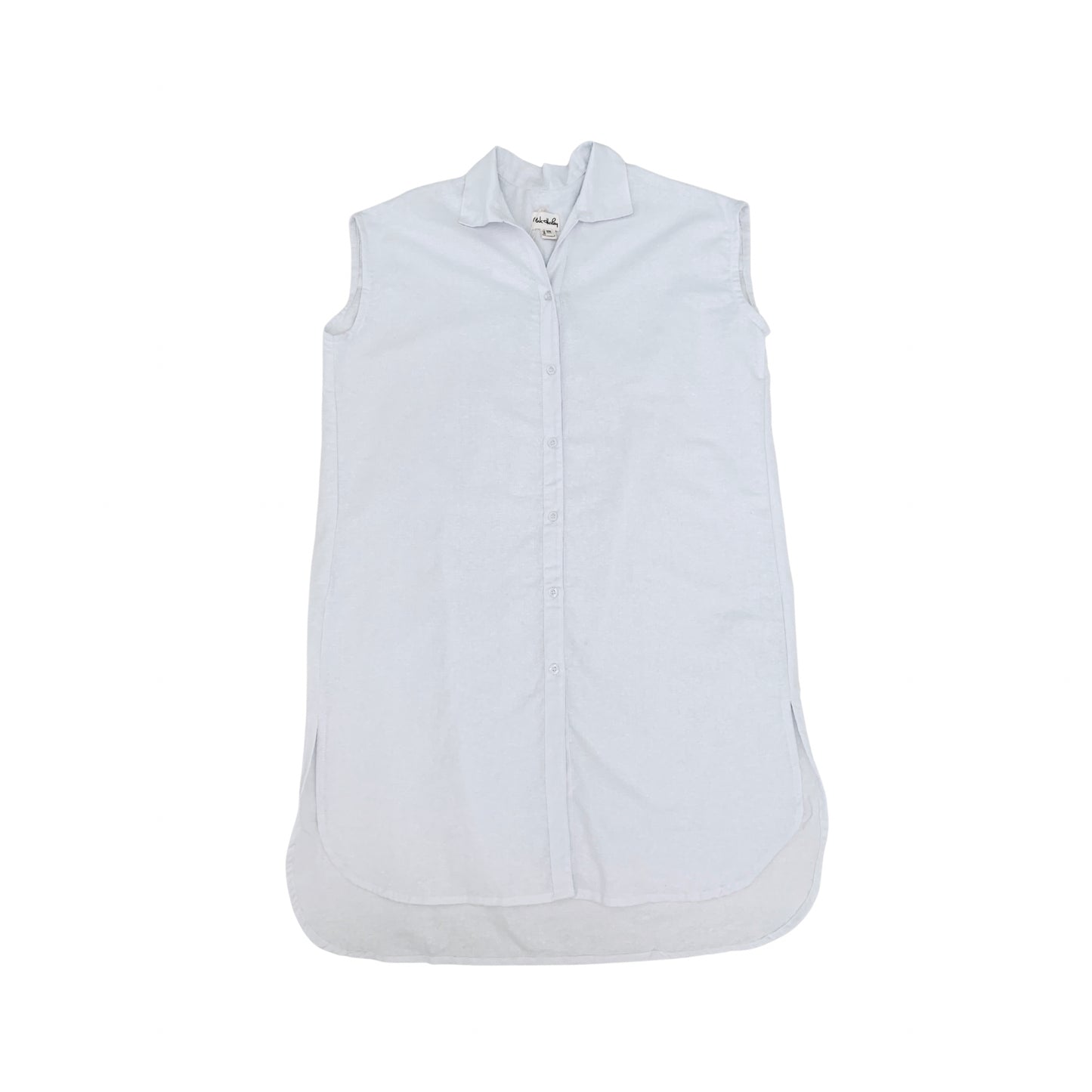 Jenny Linen Cotton Shirt Dress in White