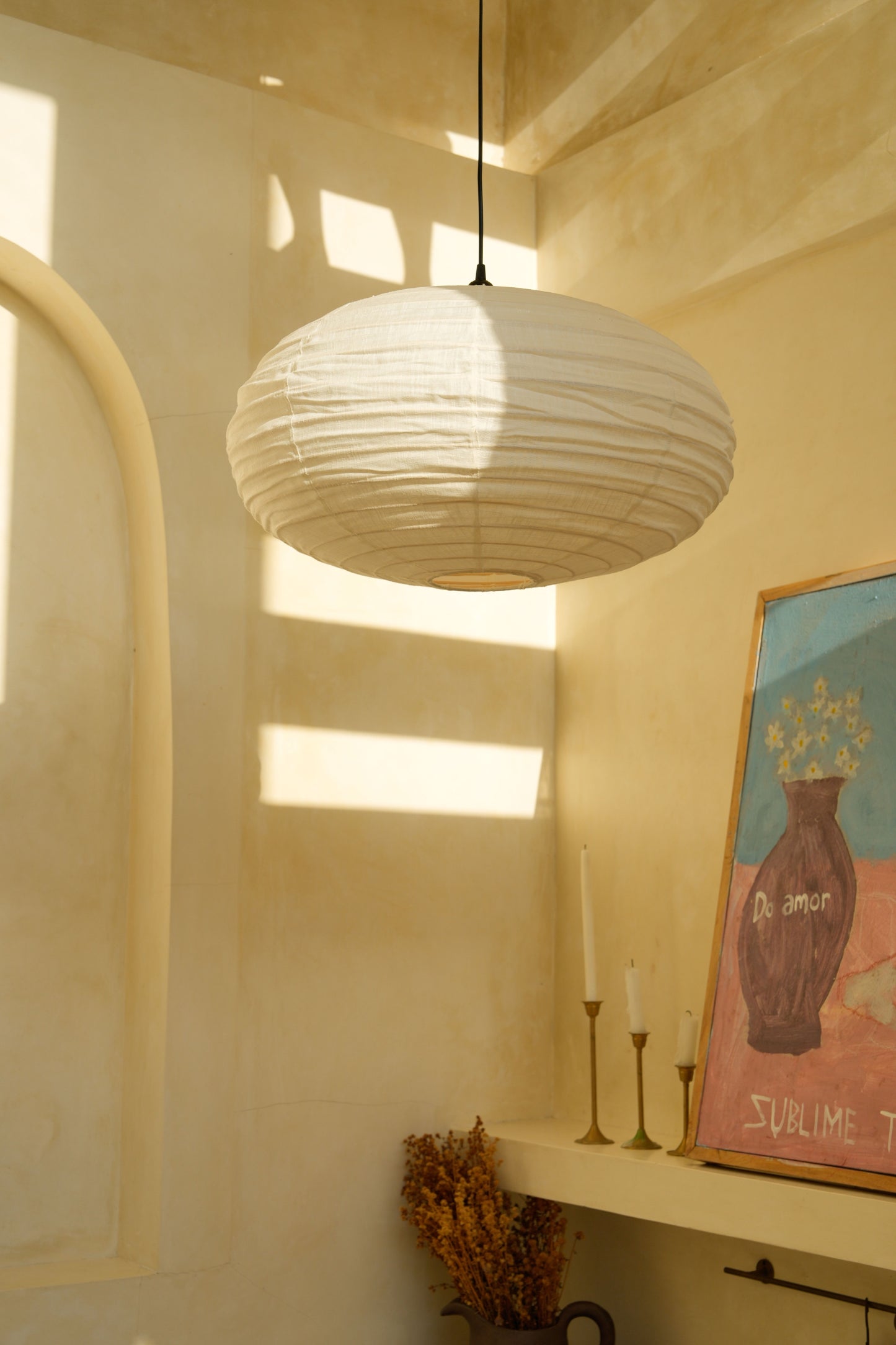 Oval Shape Linen Pendant Light Shade