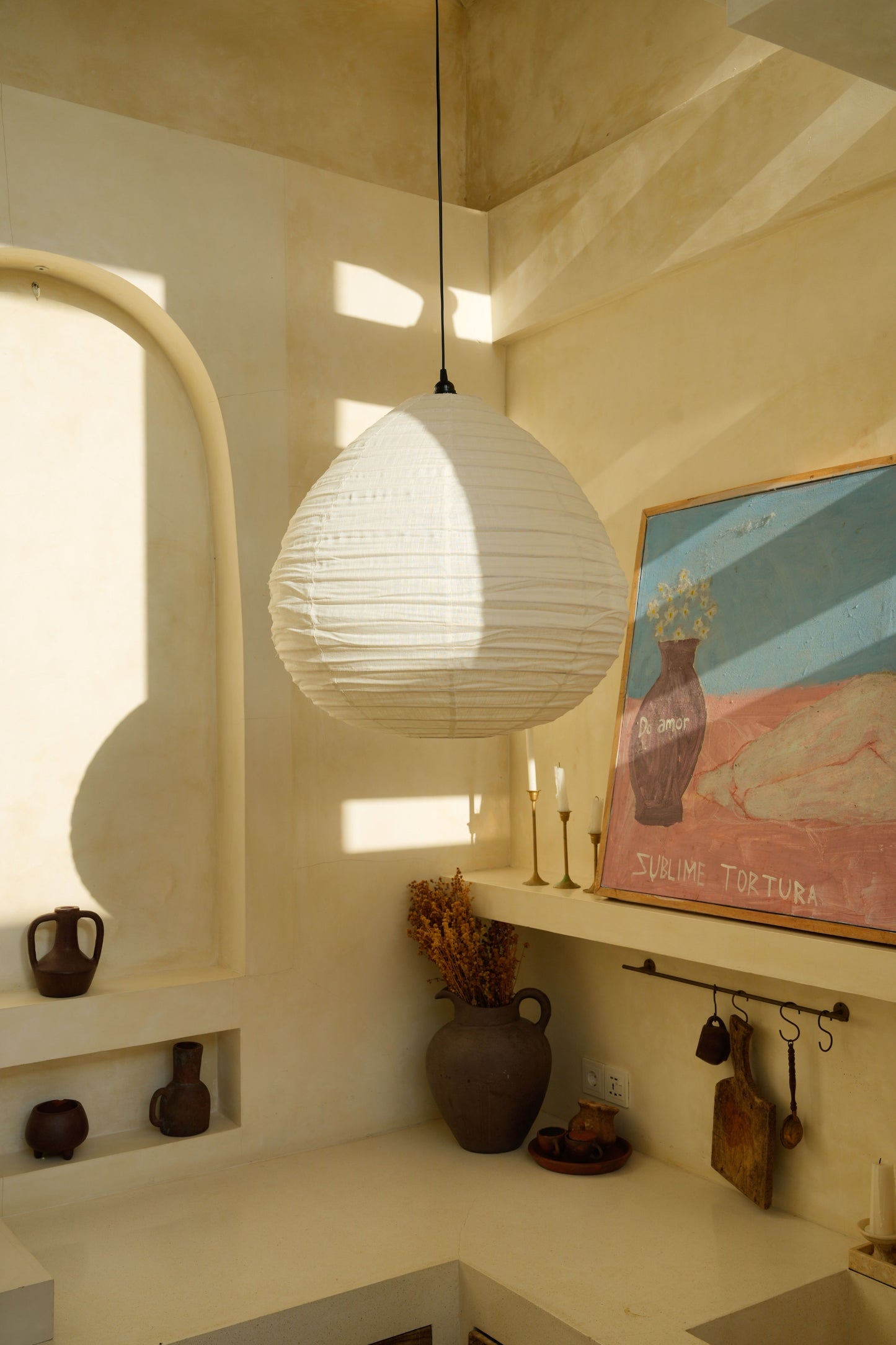 Pear Shape Linen Pendant Light Shade