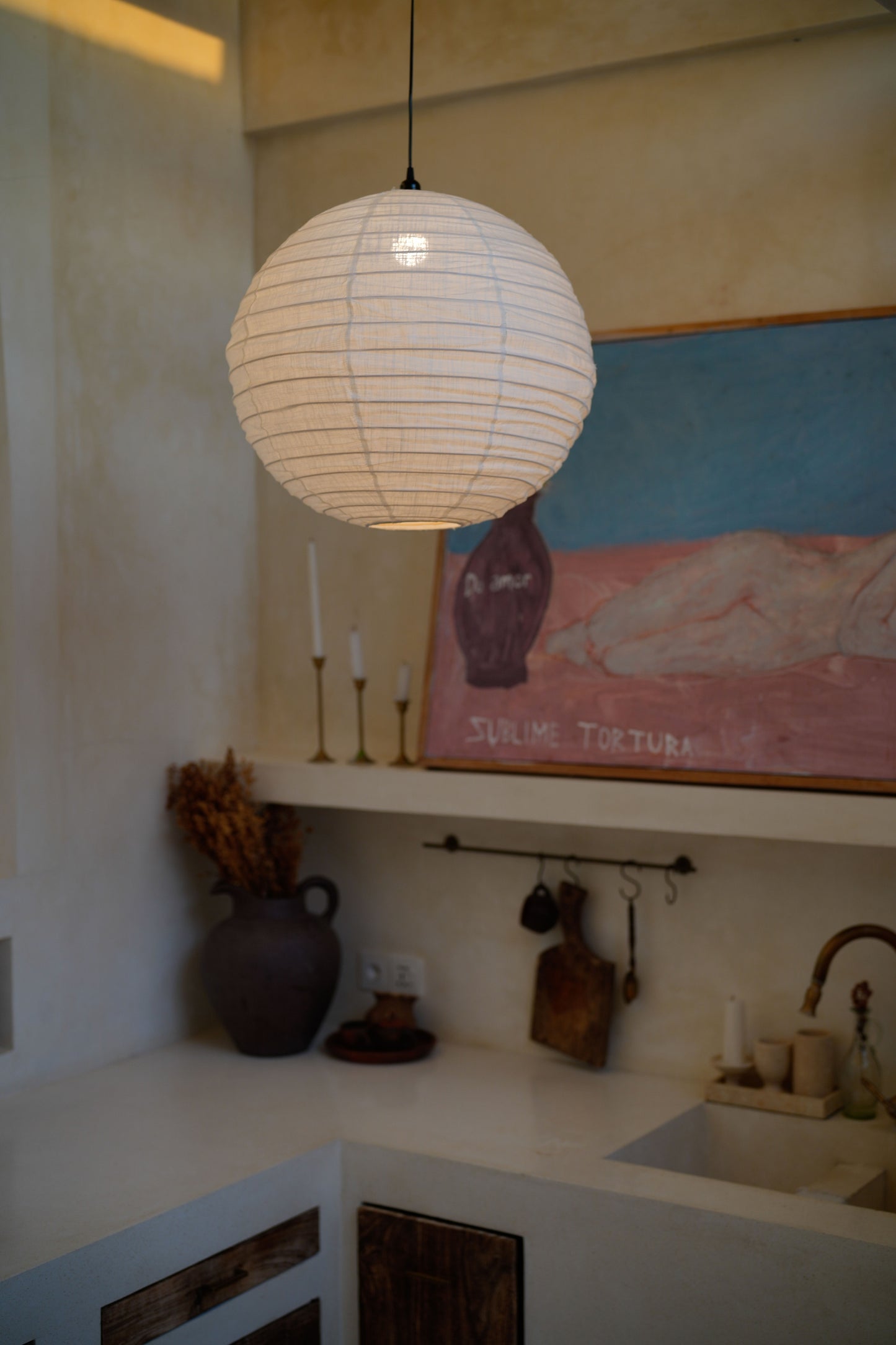 Load image into Gallery viewer, Round Shape Linen Pendant Light Shade
