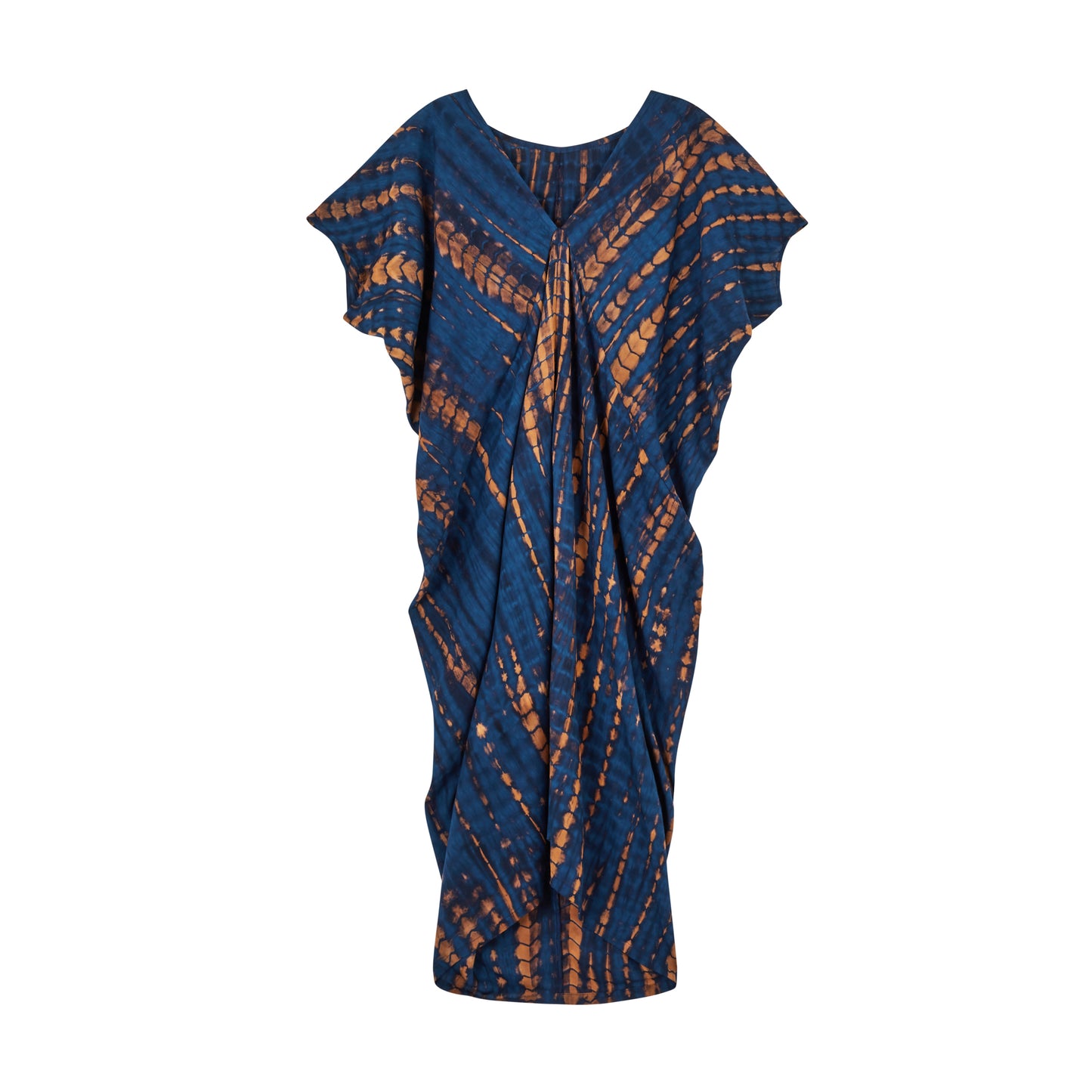 Madella Hand Dyed Kaftan Dress in Ocean blue