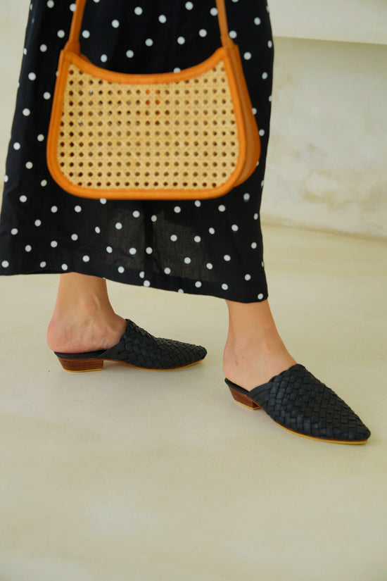 Maisie Leather Woven Mule