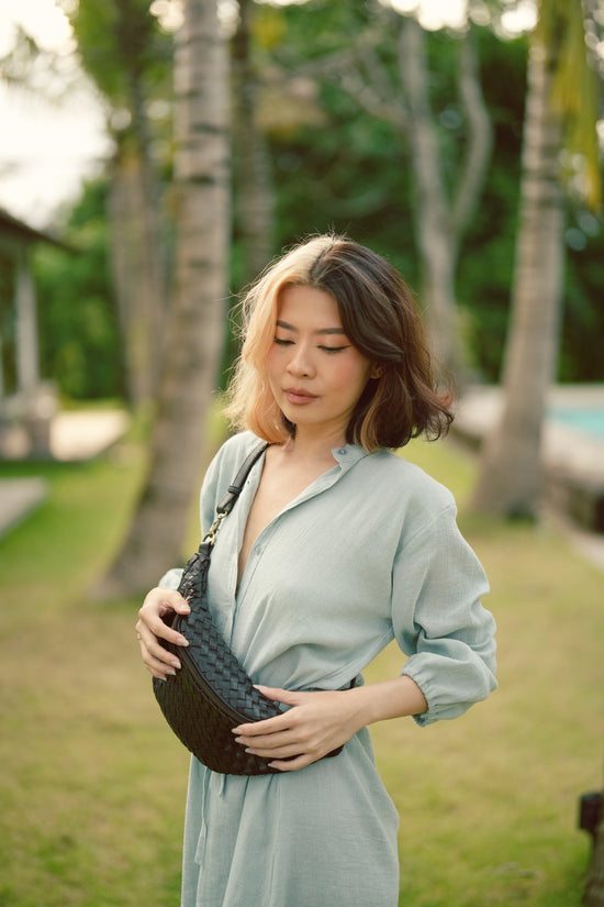 Makayla Handwoven Leather Belt Bag