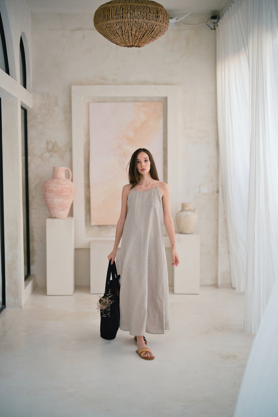 Maya Linen Dress in Natural