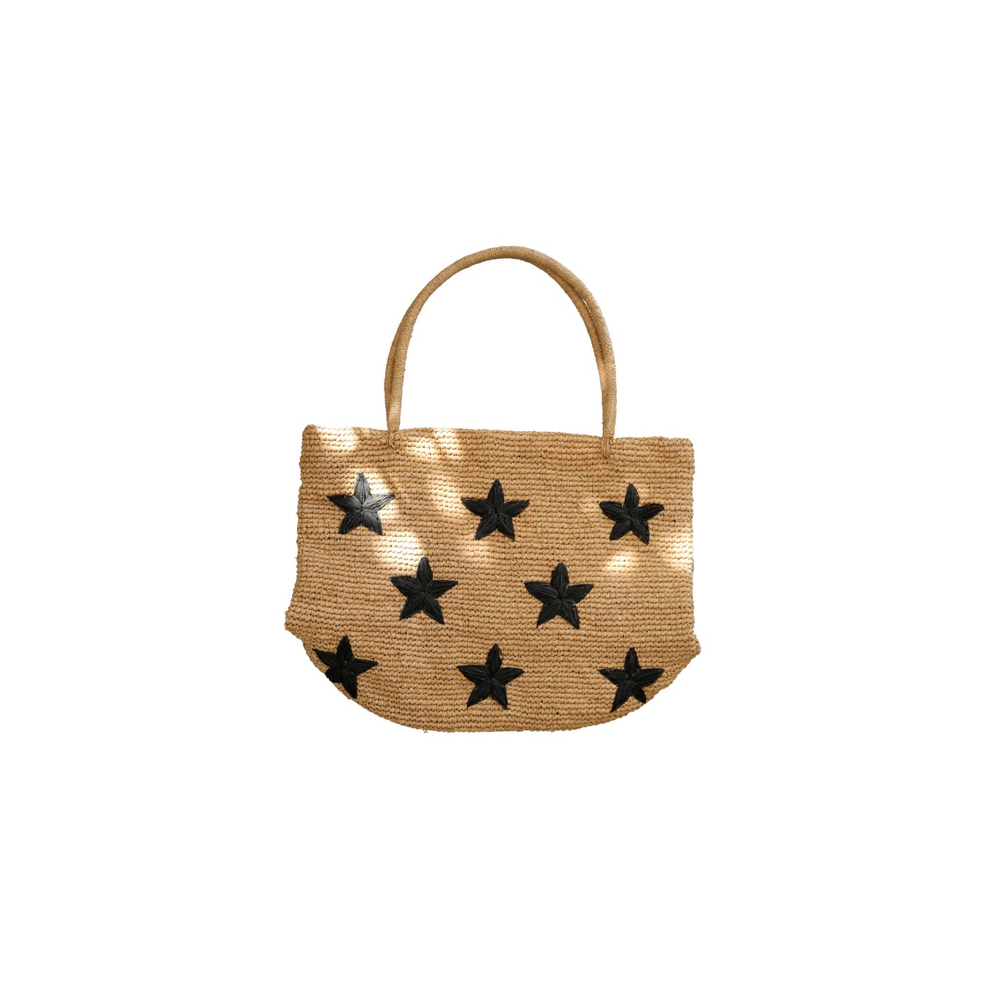 Morgan Stars Pattern Raffia Tote
