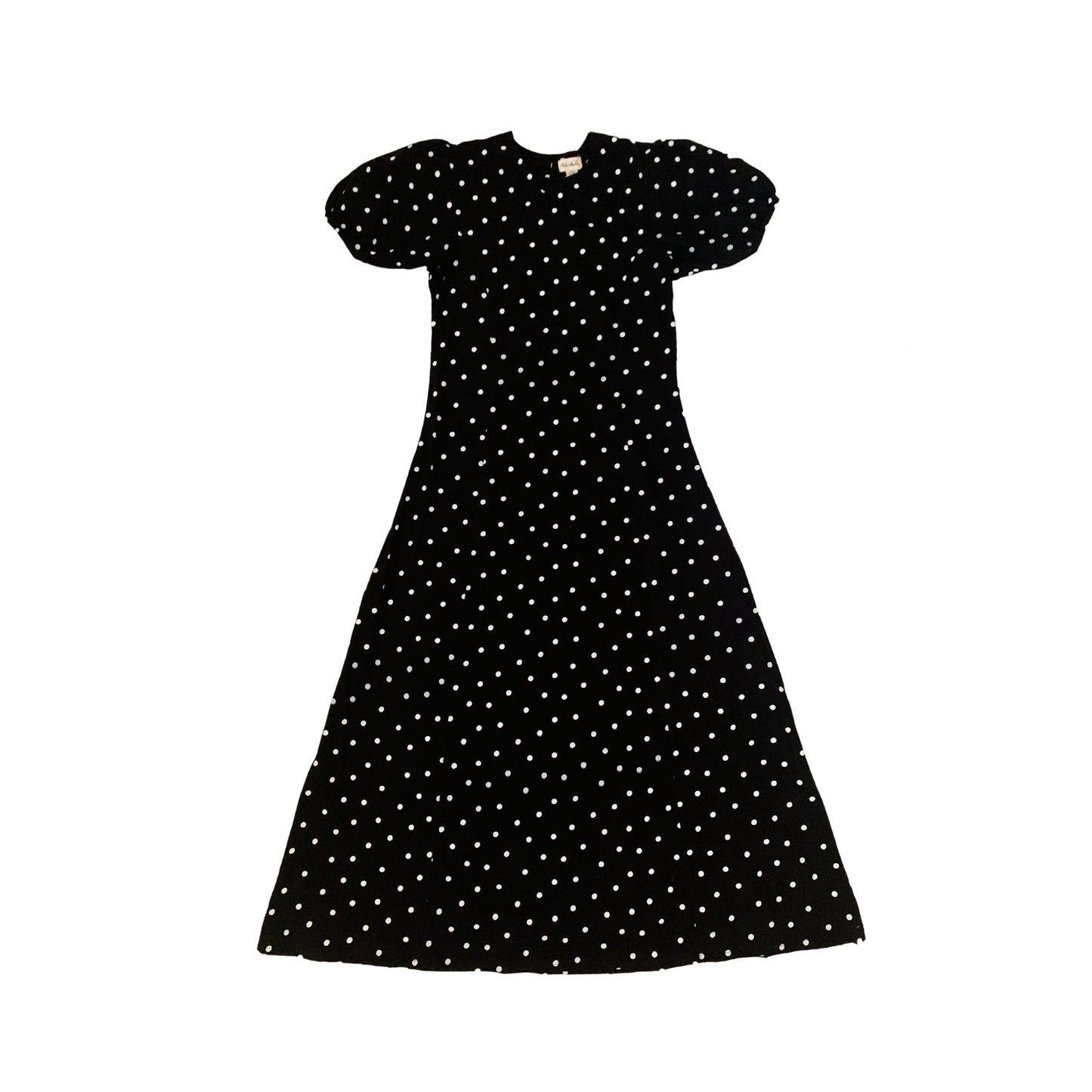 Poppy Puffy Sleeves Polka Dots Maxi Dress in Black Pink Haley Poppy Puffy Sleeves Polka Dots Maxi Dress in Black Pink Haley