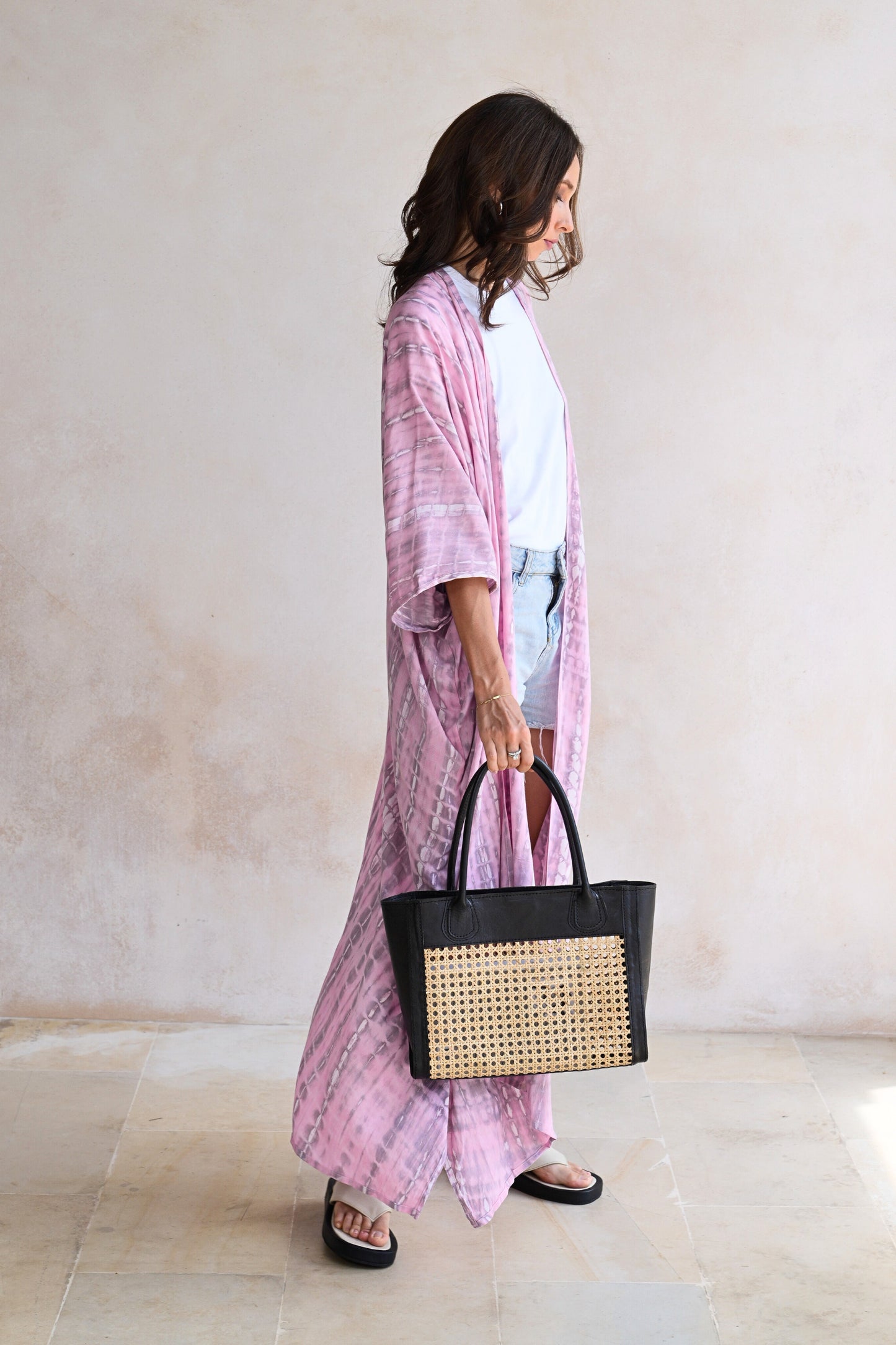 Sara Hand Dyed Kimono in Pink