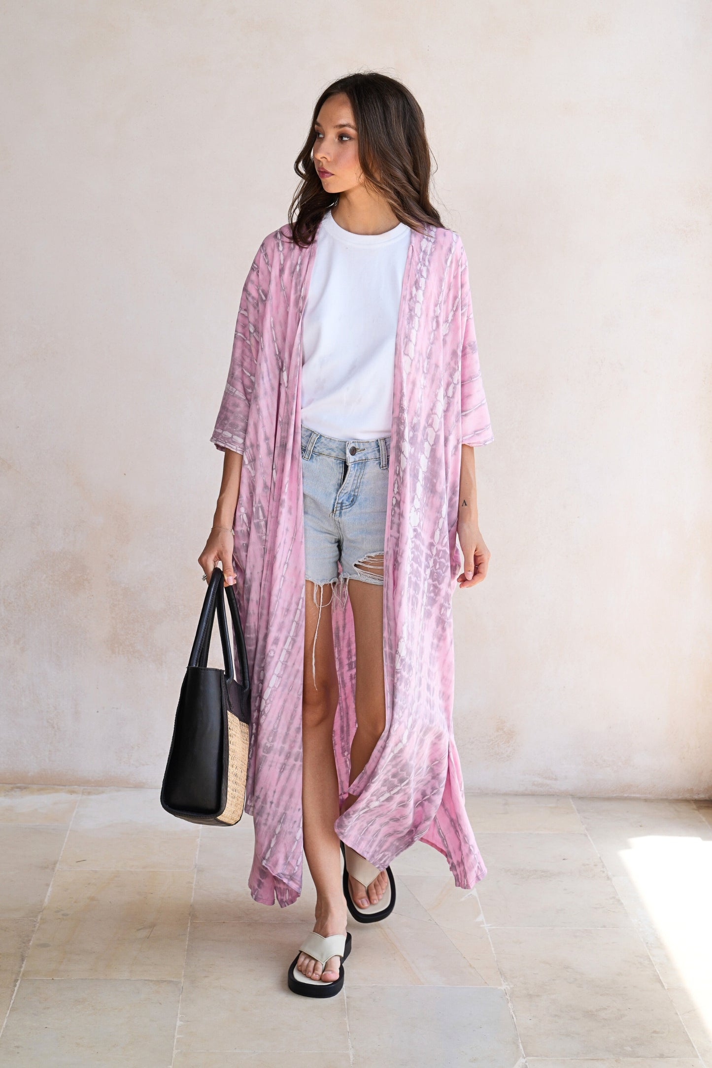 Sara Hand Dyed Kimono in Pink