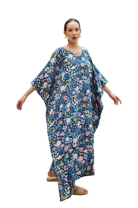 Oaklynn Kaftan Dress in Botanical