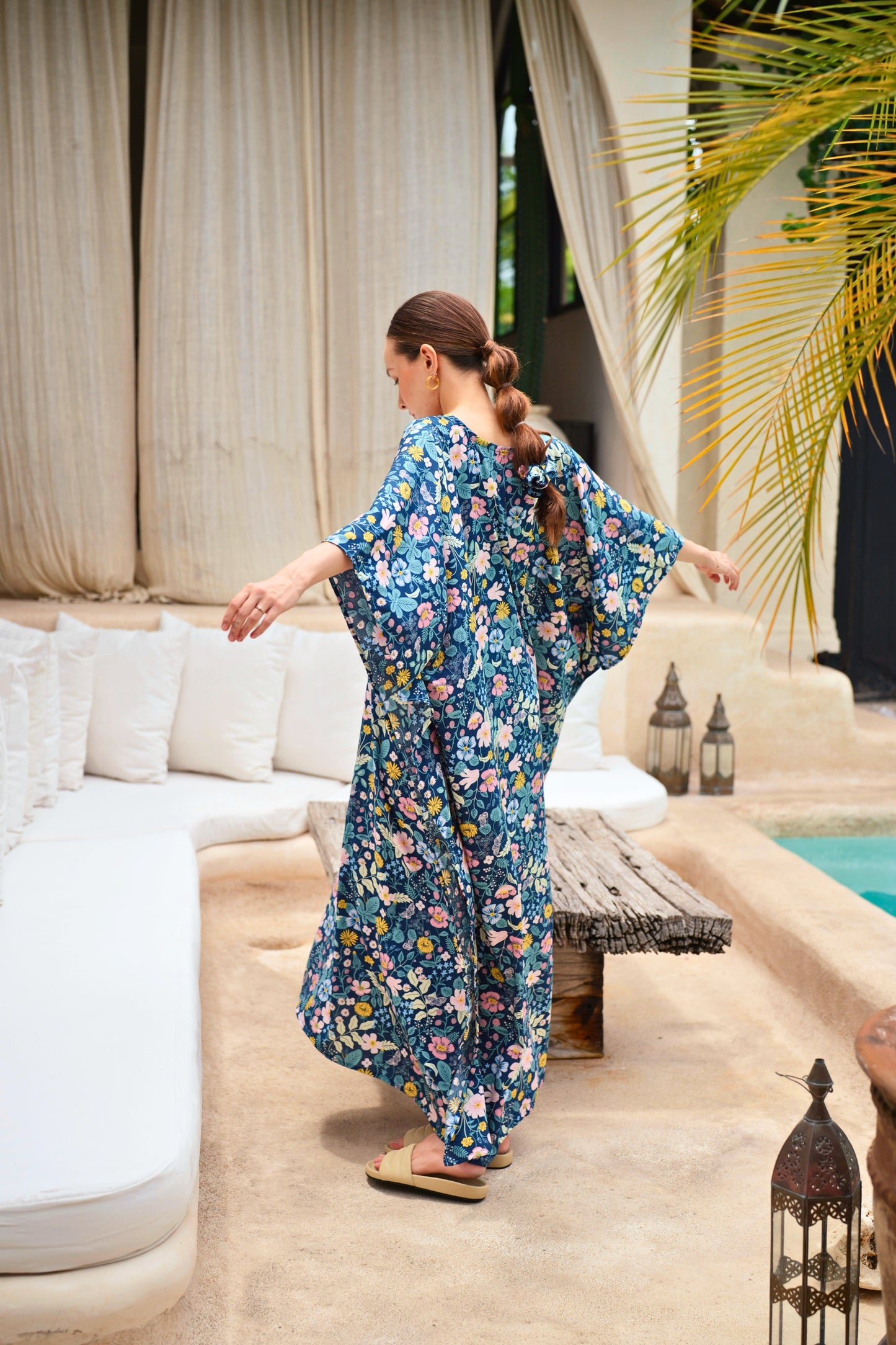 Oaklynn Kaftan Dress in Botanical