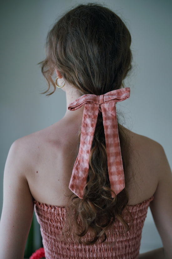 Load image into Gallery viewer, Bow Hair Tie in Persimmon
