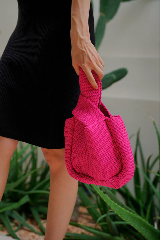 Mackenzie Knit Clutch in Fuchsia