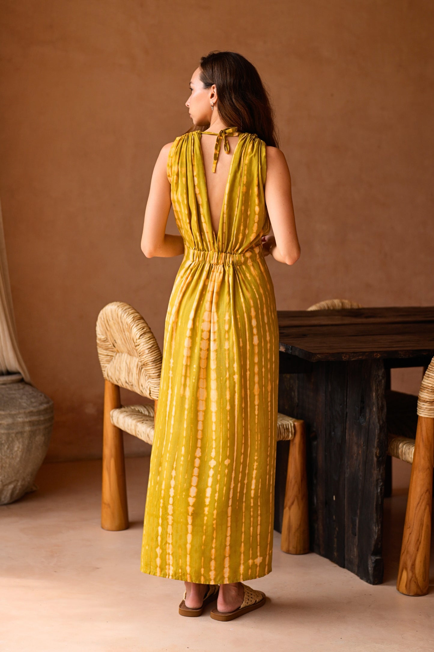 Clara Maxi Slip Dress in Lemongrass