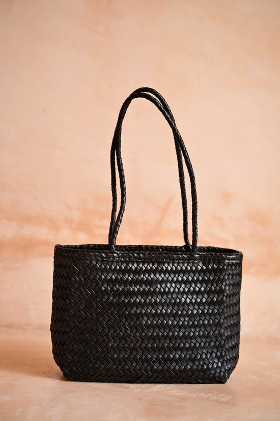 Garcia Artisan Handwoven Leather Tote in Black