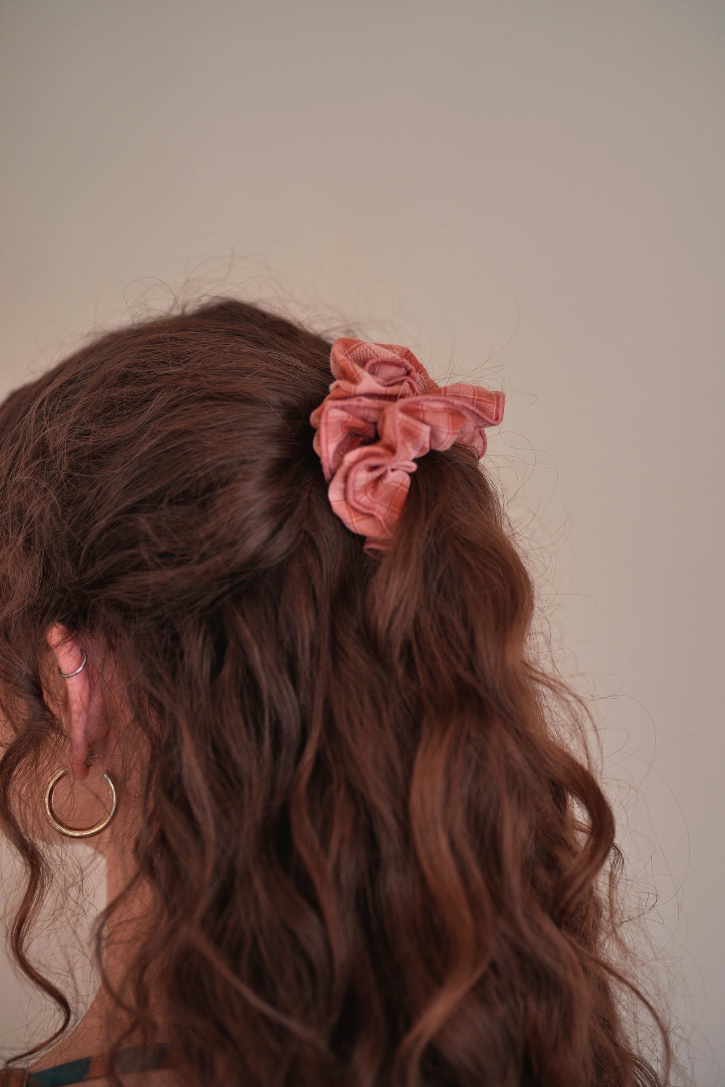 Crinkle Gingham Hair Scrunchie Set