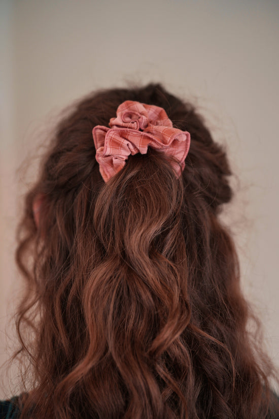 Crinkle Gingham Hair Scrunchie Set