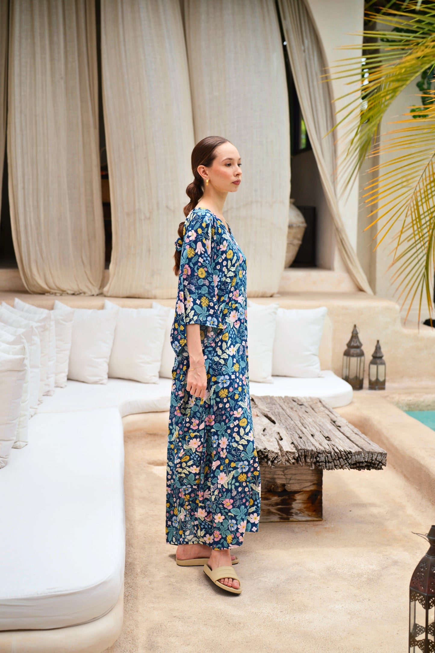 Oaklynn Kaftan Dress in Botanical