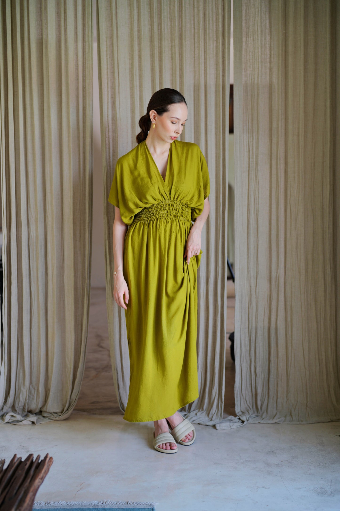 Olivia Maxi Dress in Lime Green