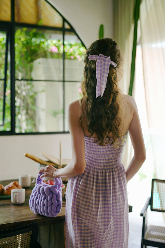 Bow Hair Tie in Lilac