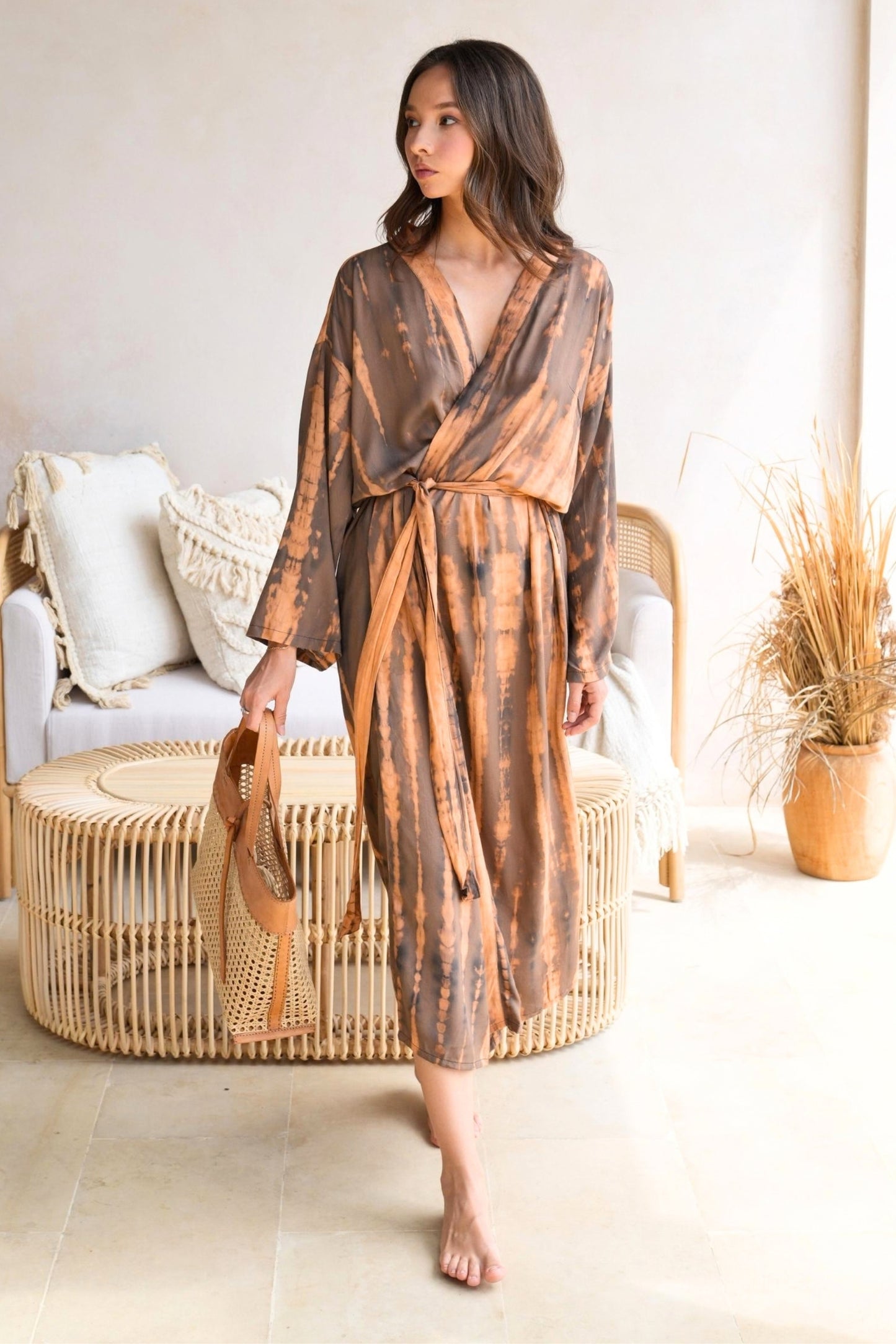 Sara Hand Dyed Kimono in Ginger
