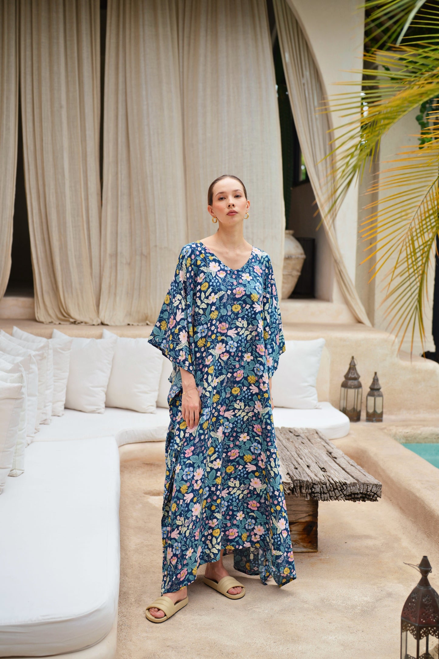 Oaklynn Kaftan Dress in Botanical