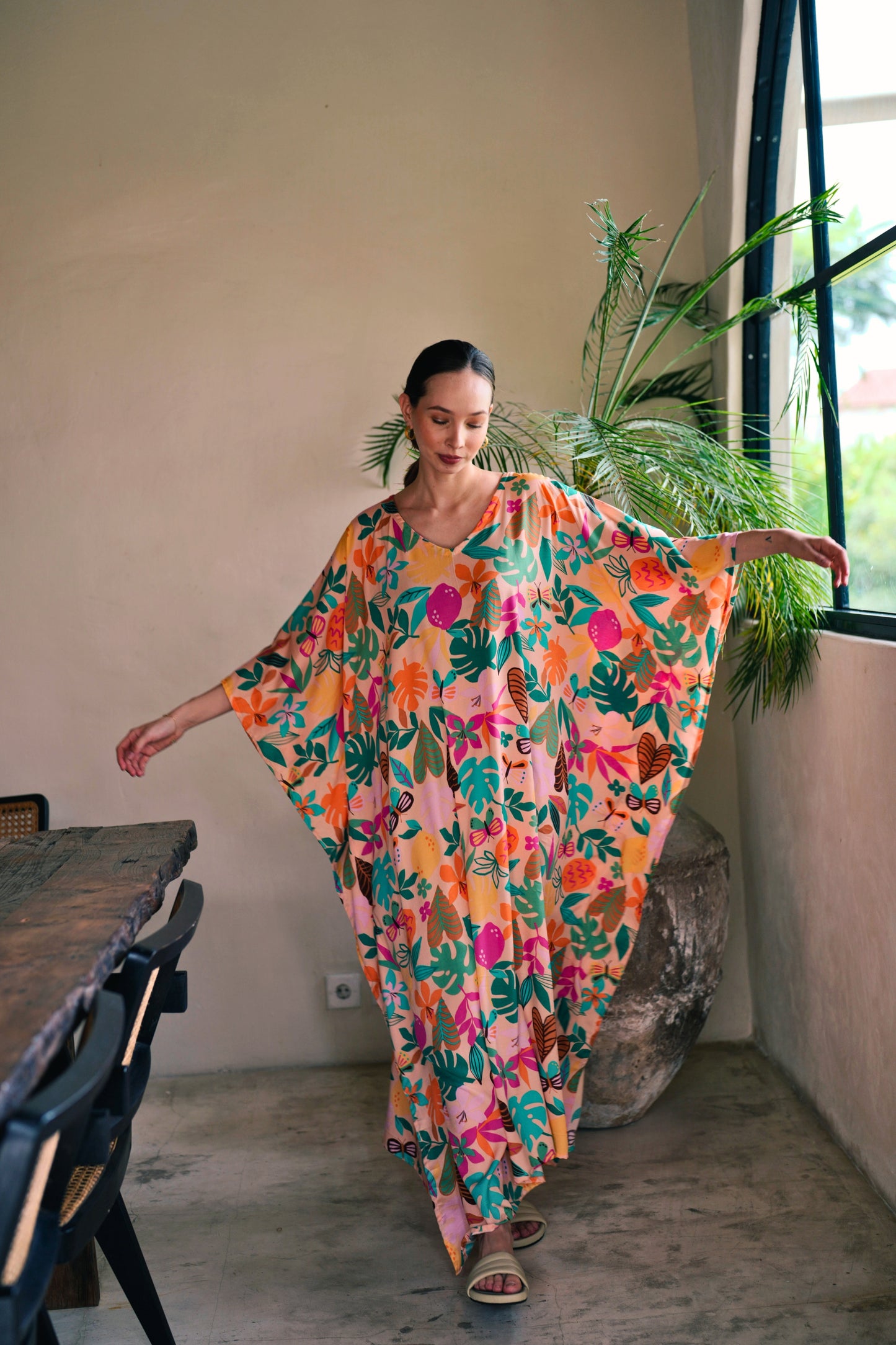 Oaklynn Kaftan Dress in Tropical