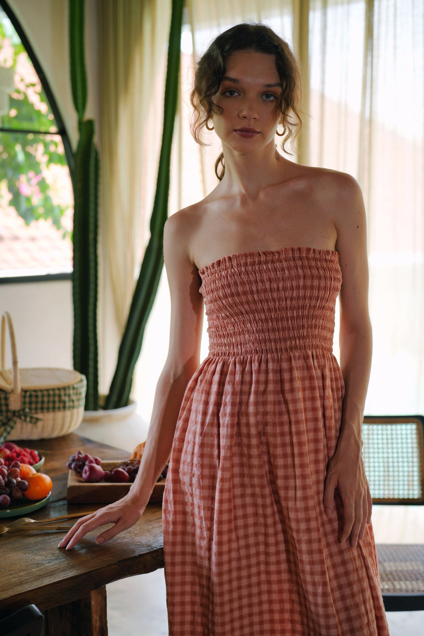 Gingham clearance strapless dress