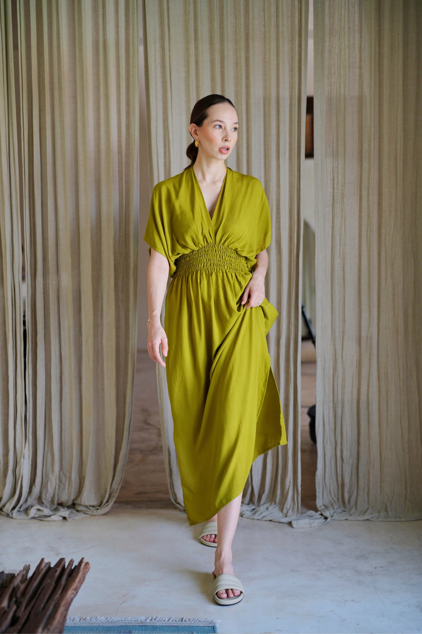 Olivia Maxi Dress in Lime Green