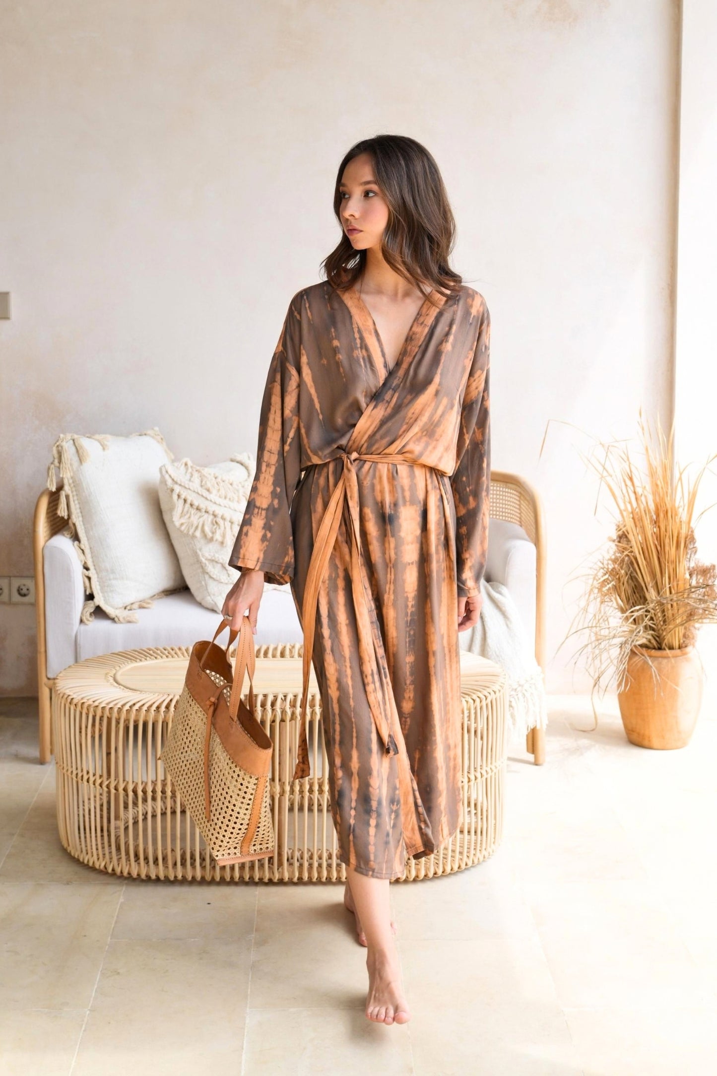 Sara Hand Dyed Kimono in Ginger