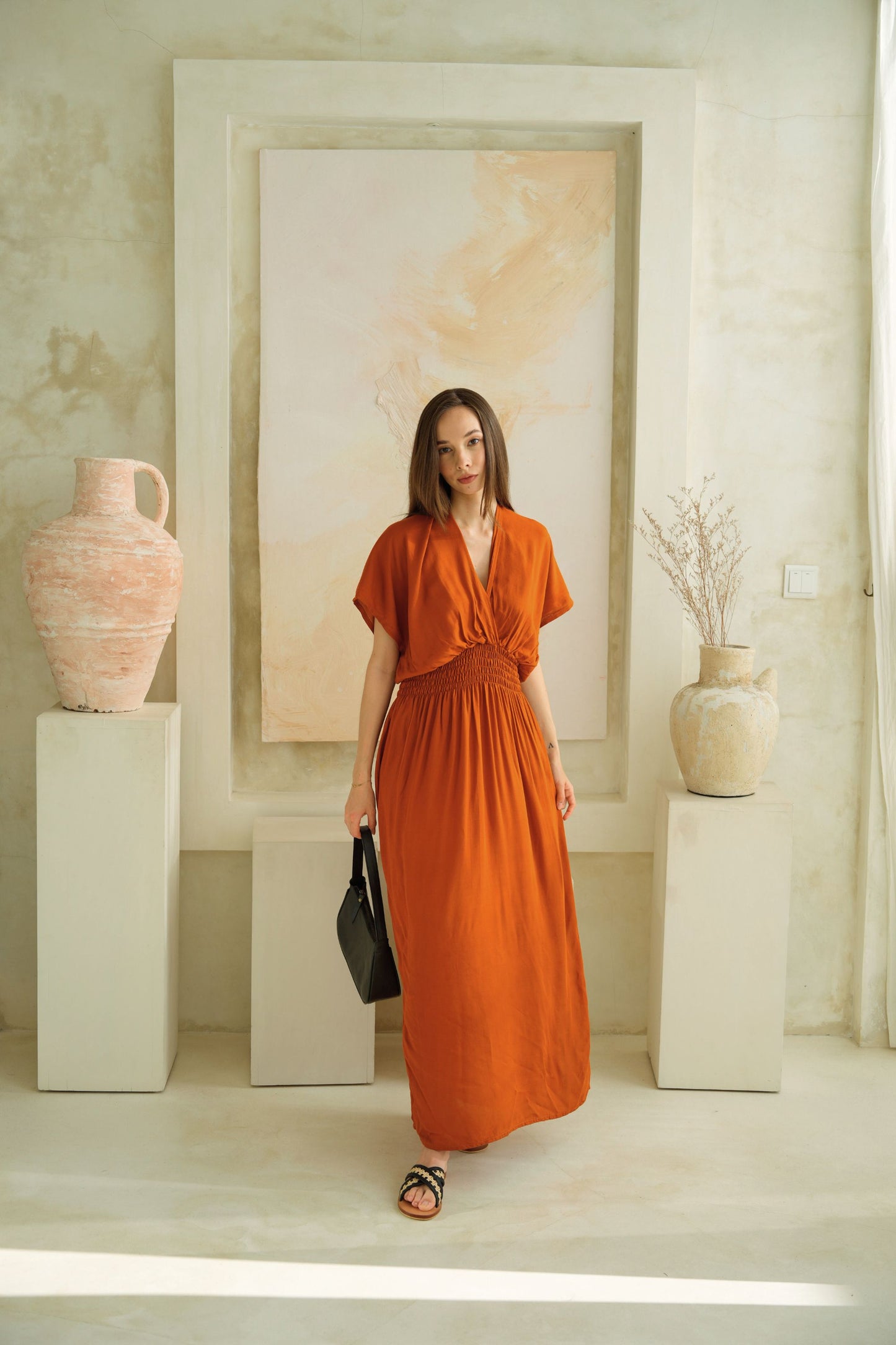 Olivia Maxi Dress in Terracotta