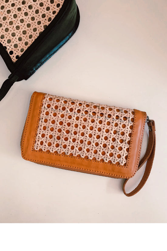Lina Rattan and Leather Wallet