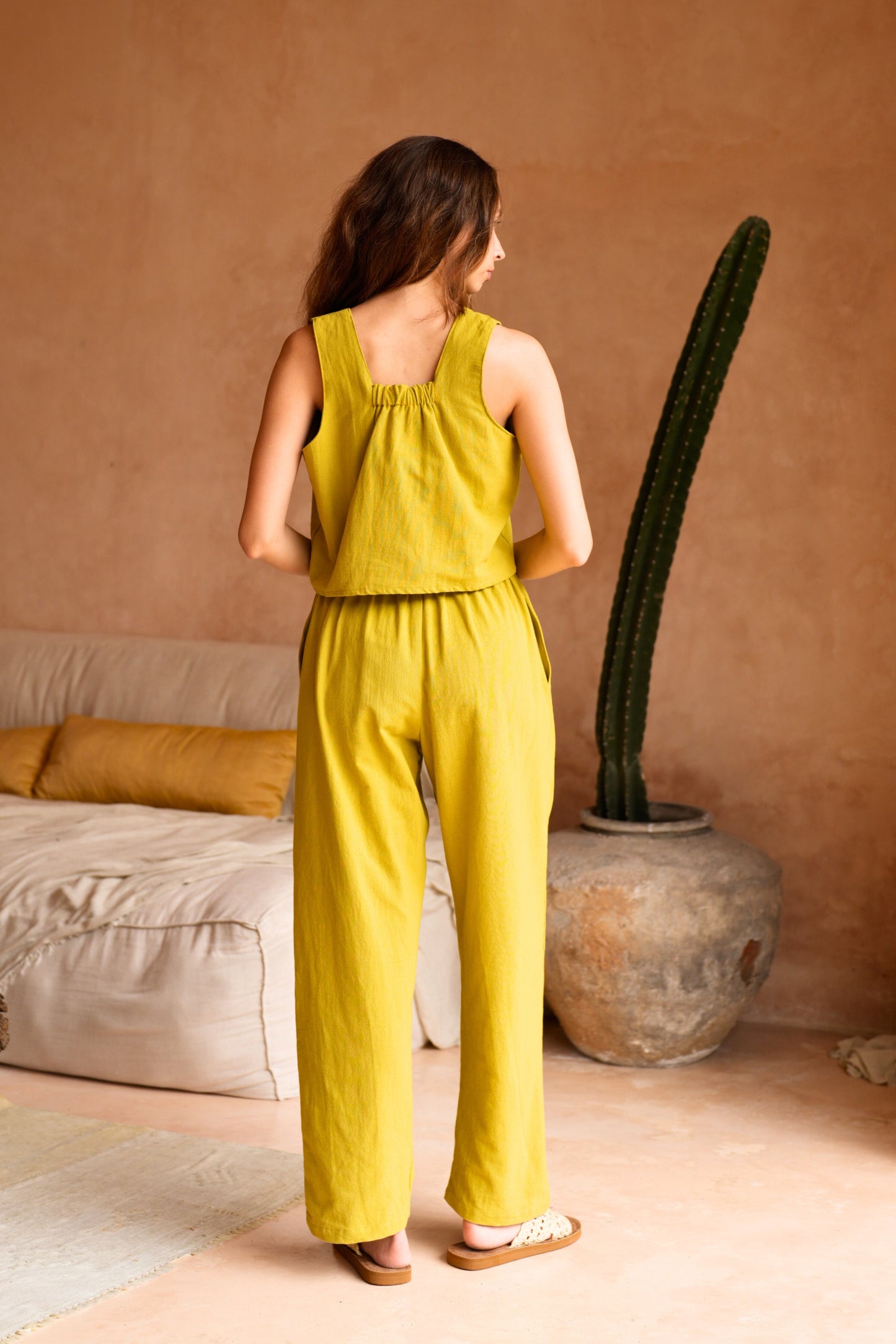 Becca Linen Pants in Lemongrass