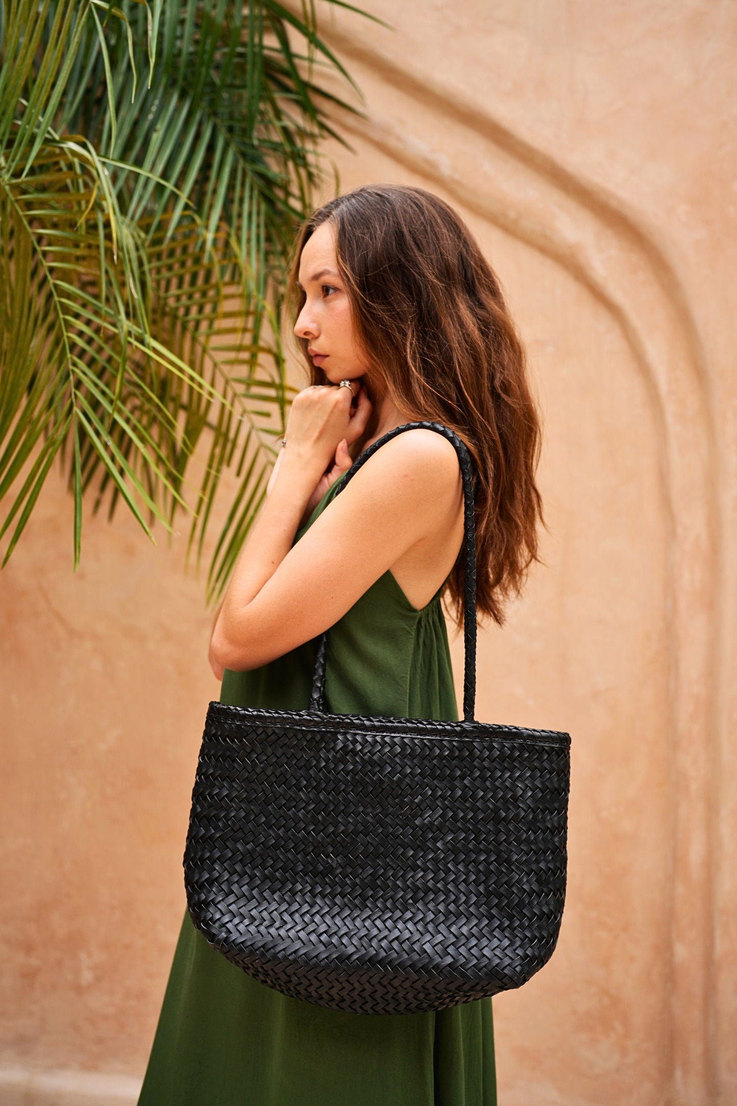 Garcia Artisan Handwoven Leather Tote in Black