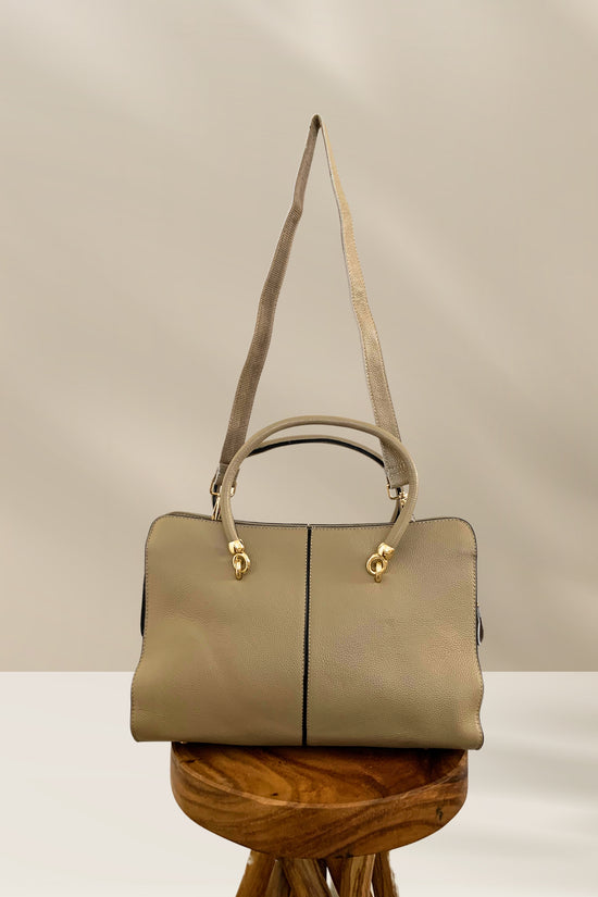Load image into Gallery viewer, Cora Handmade Leather Tote in Sand
