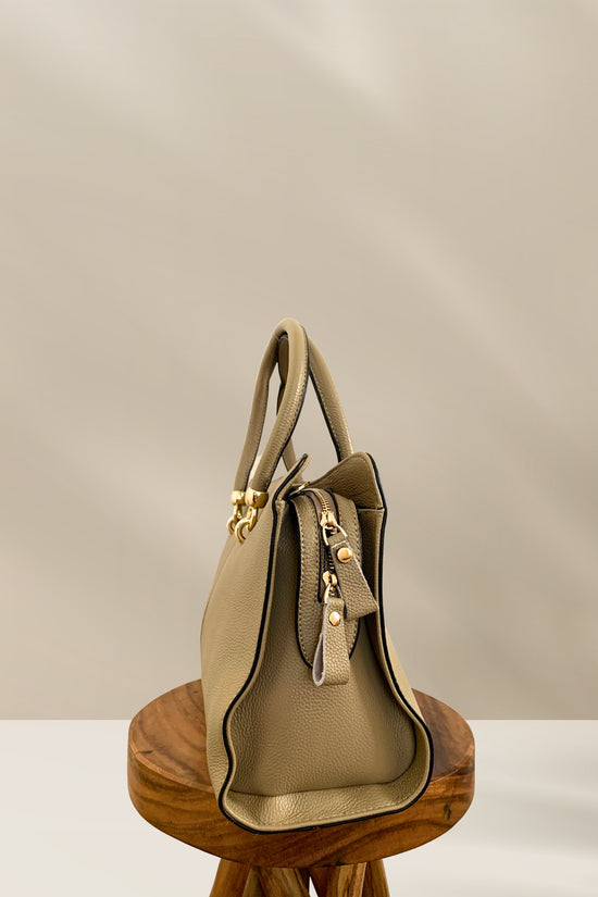 Load image into Gallery viewer, Cora Handmade Leather Tote in Sand
