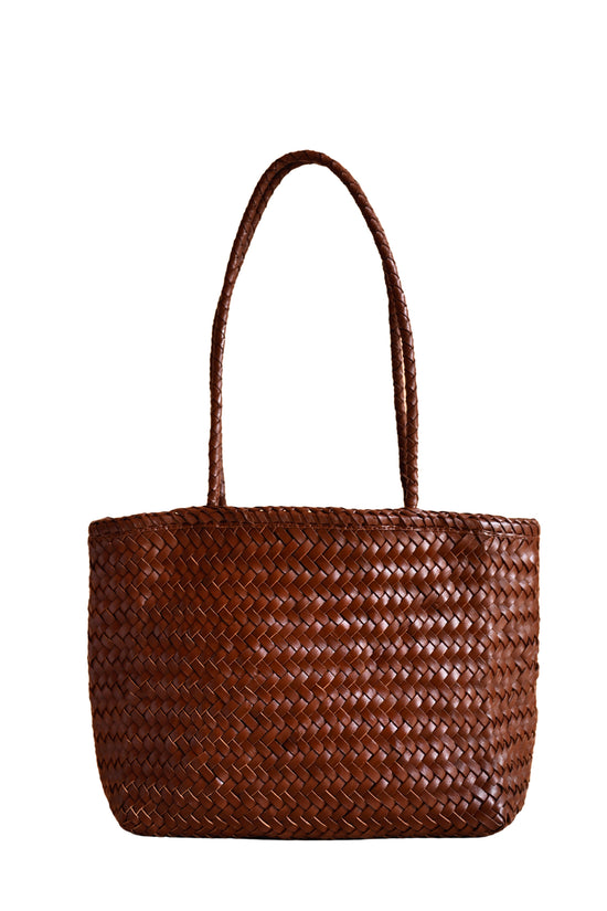 Garcia Artisan Handwoven Leather Tote in Brown