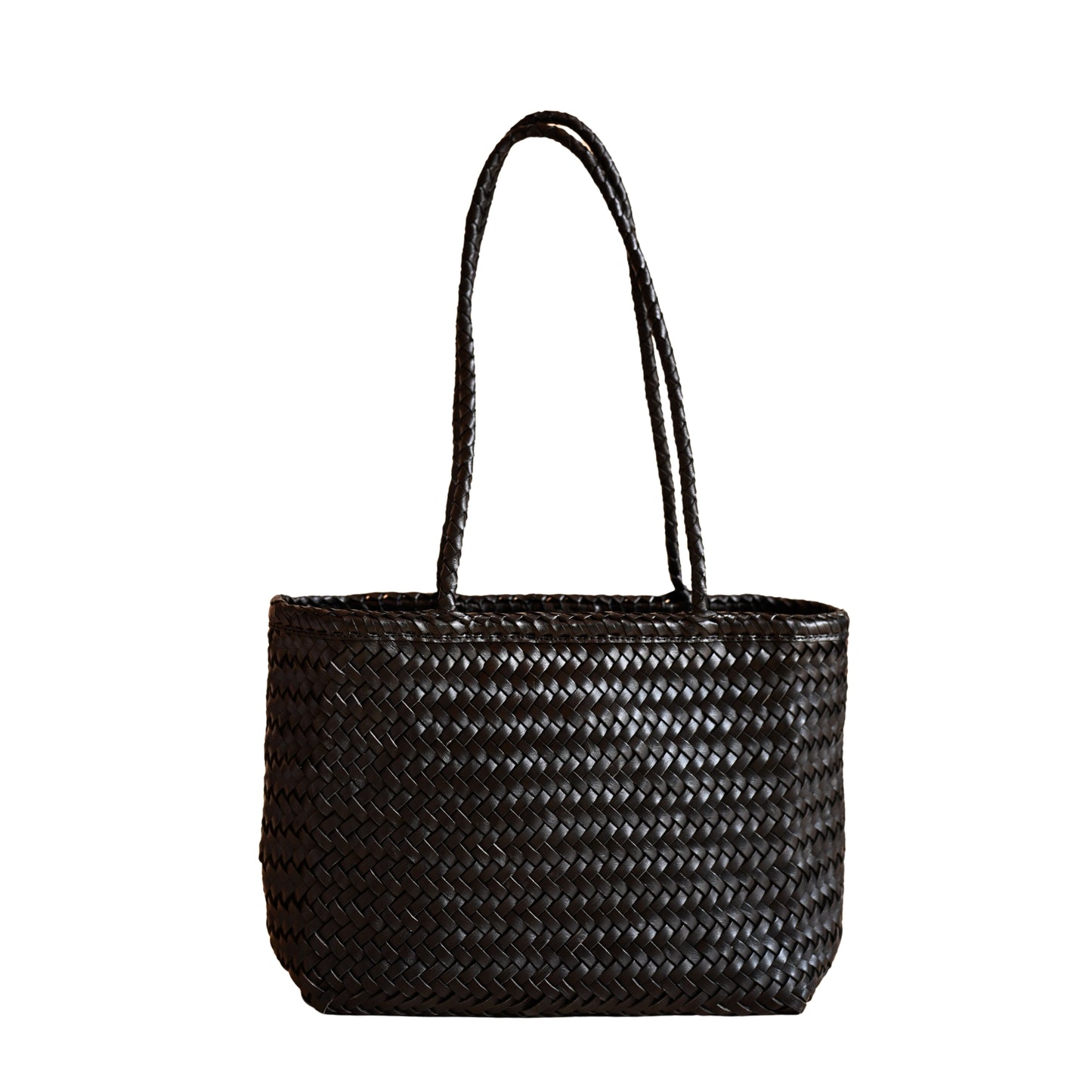 Garcia Artisan Handwoven Leather Tote in Black