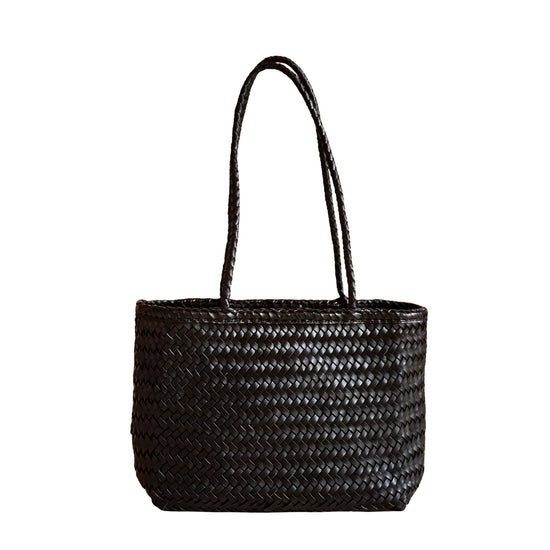 Garcia Artisan Handwoven Leather Tote in Black
