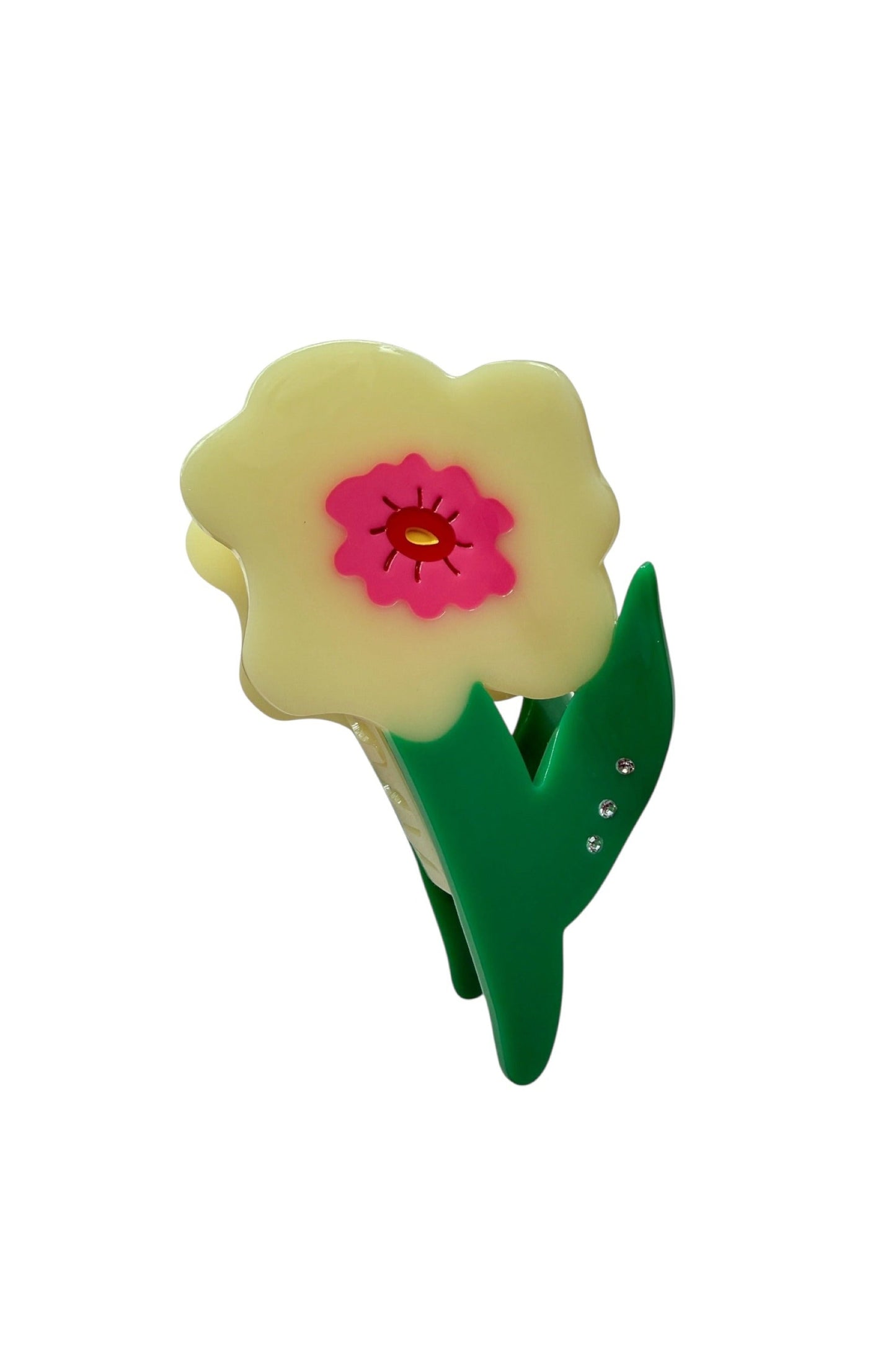 Neon Yellow Flower Hair Claw