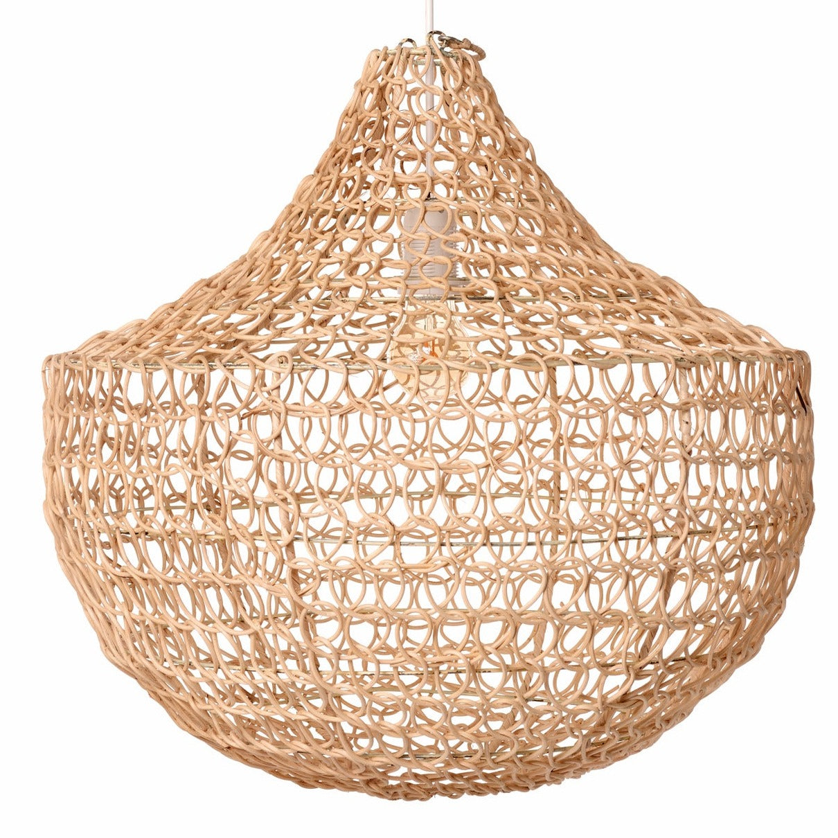 Santa Barbara Rattan Open Weave Pendant