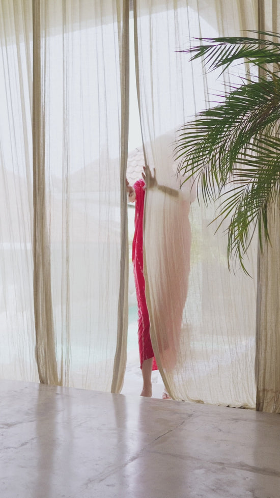 Load and play video in Gallery viewer, PRE-ORDER Madella Hand Dyed Kaftan Dress in Tomato
