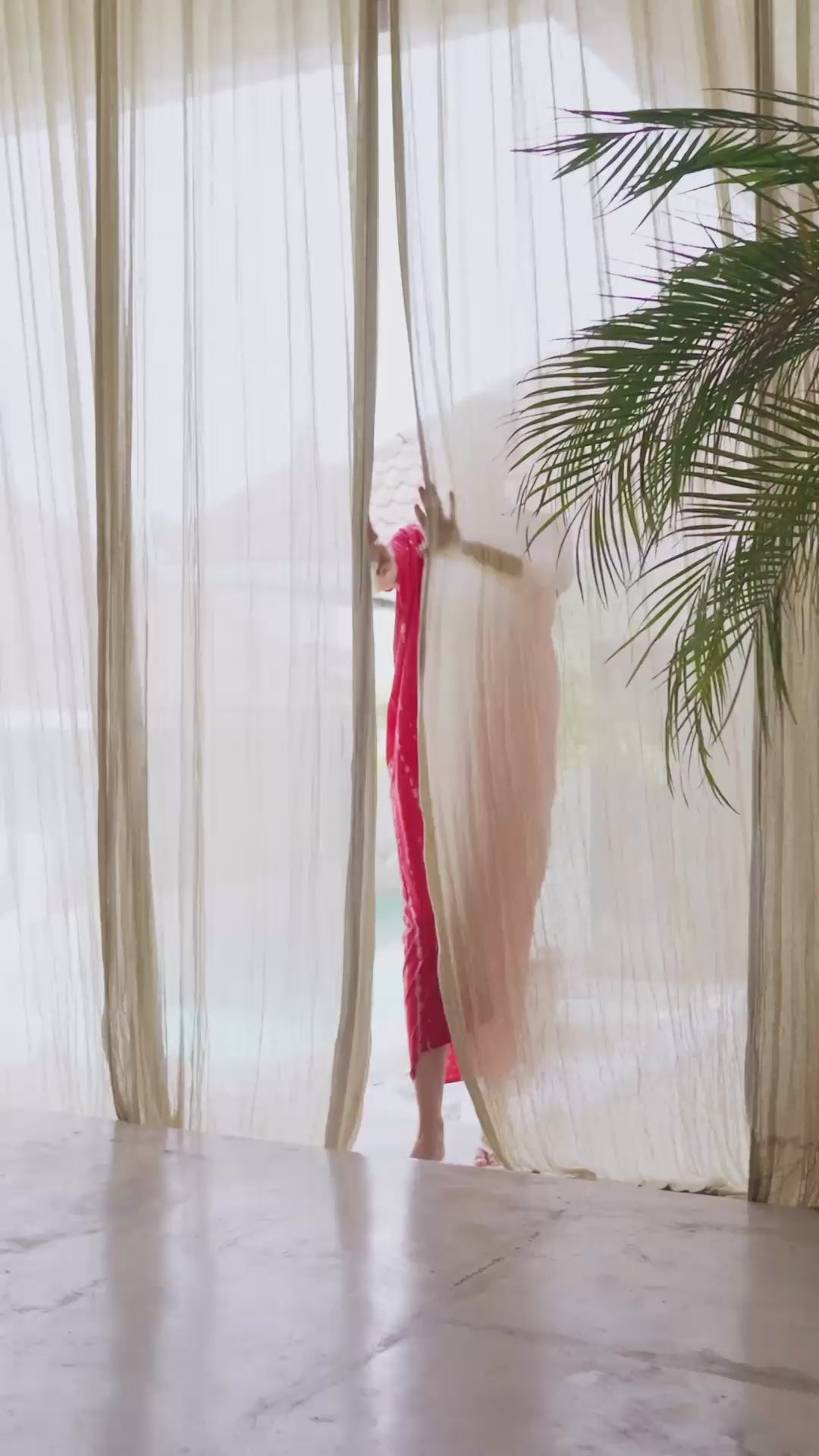 Load and play video in Gallery viewer, Madella Hand Dyed Kaftan Dress in Tomato
